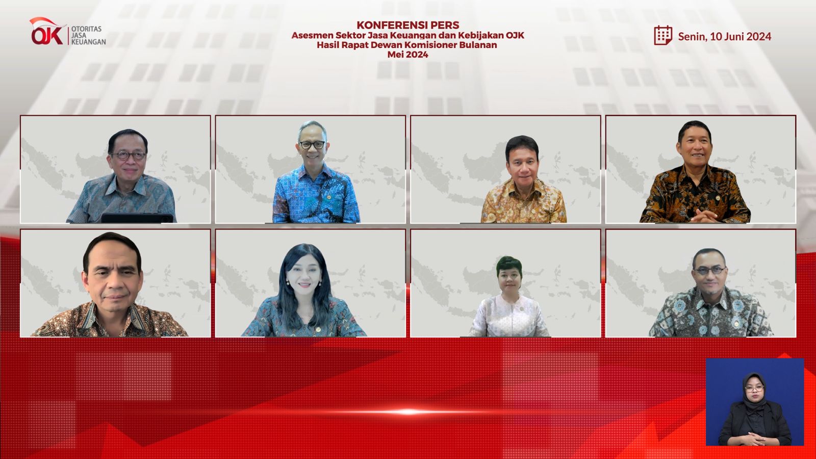 Rapat Dewan Komisioner Bulanan Otoritas Jasa Keuangan (OJK) pada 29 Mei 2024.
