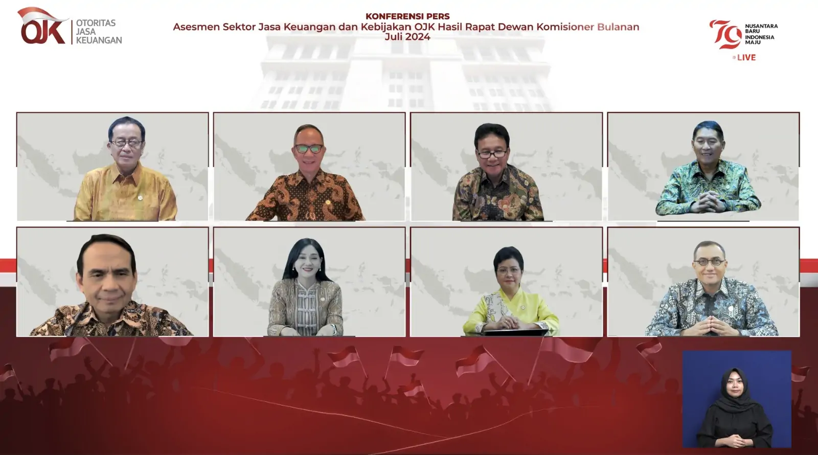 Rapat Dewan Komisioner Bulanan Otoritas Jasa Keuangan (OJK) pada 31 Juli 2024.