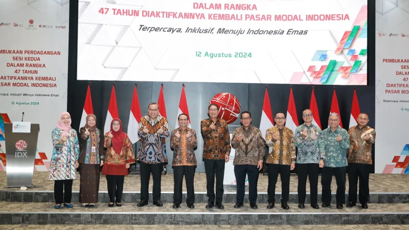 Kegiatan Pasar Modal Indonesia dengan tema "Terpercaya, Inklusif, Menuju Indonesia Emas" di Jakarta.