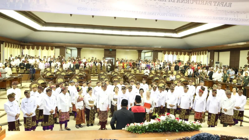 Pelantikan 55 anggota DPRD Provinsi Bali masa jabatan 2024-2029.