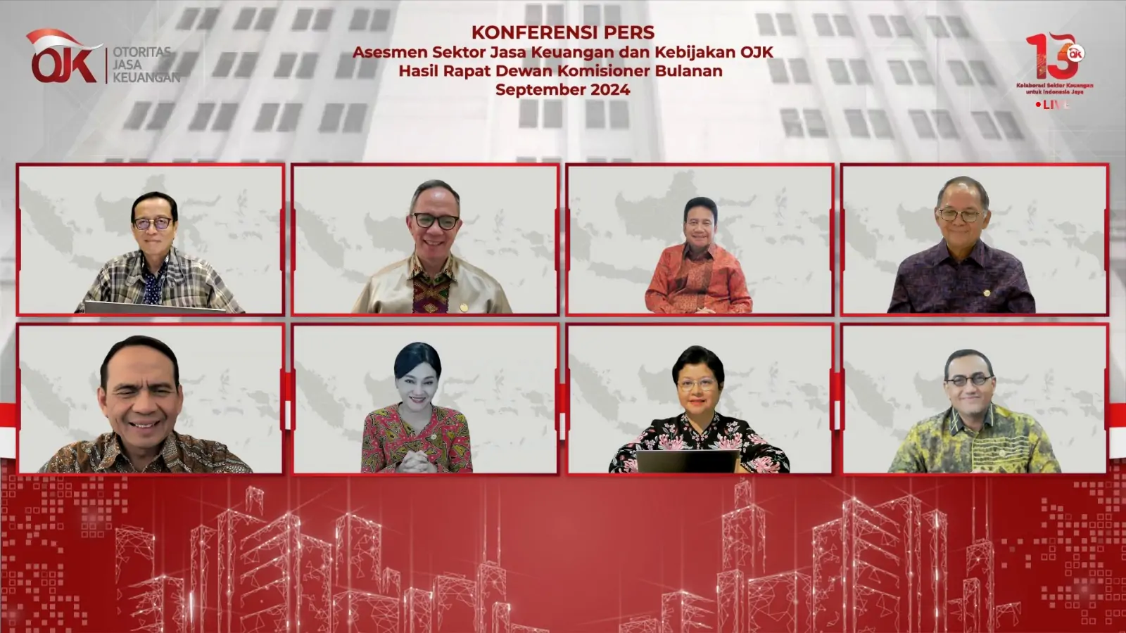 Rapat Dewan Komisioner Bulanan Otoritas Jasa Keuangan (OJK) pada 25 September 2024.