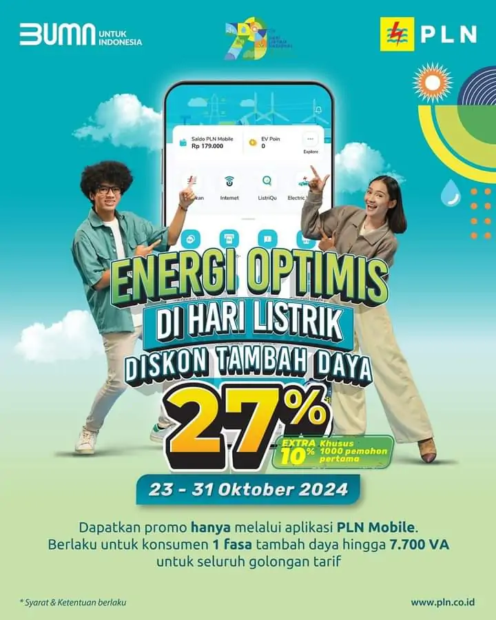 Iklan diskon tambah di Hari Listrik.