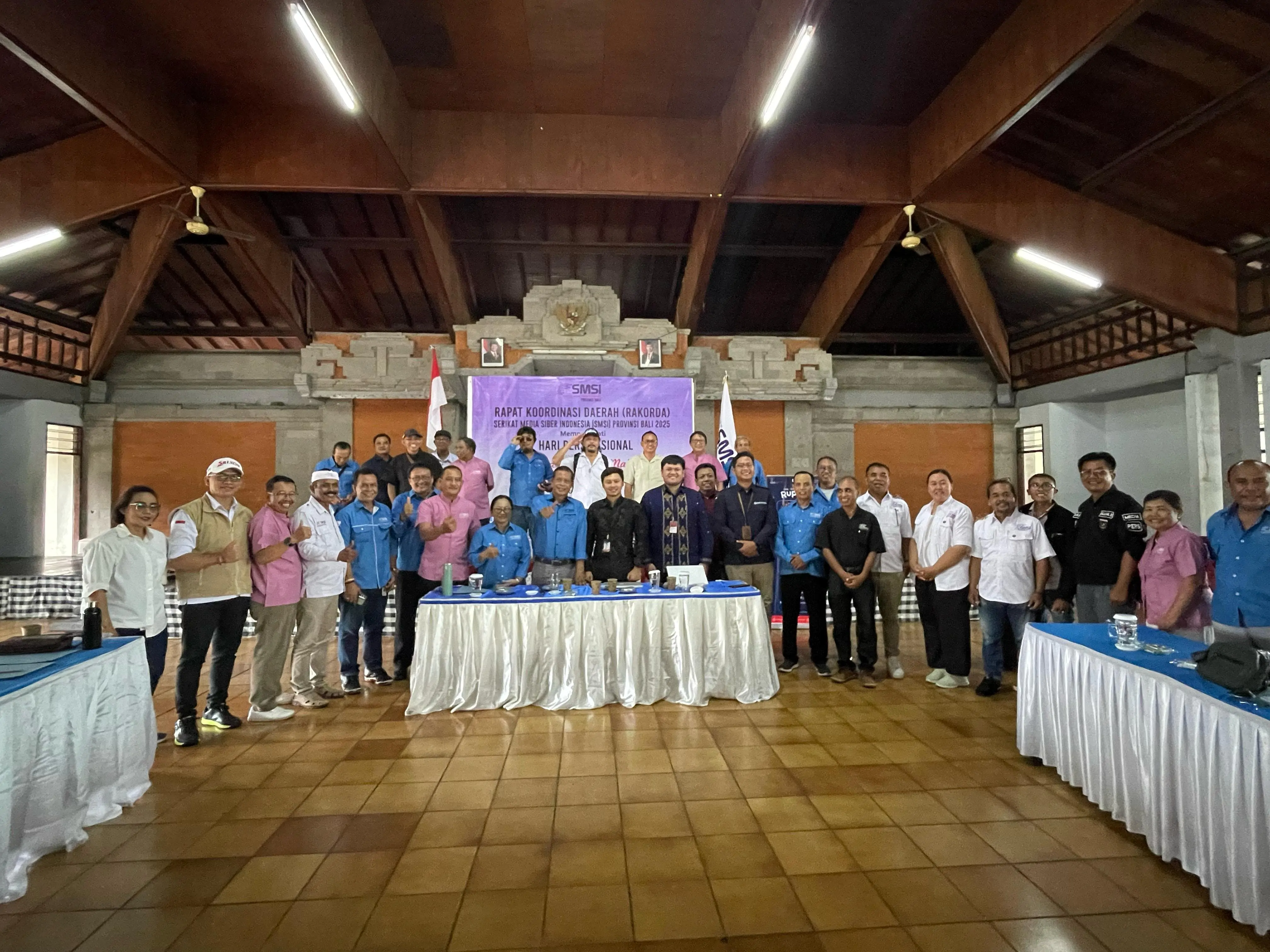 Serikat Media Siber Indonesia (SMSI) Provinsi Bali menggelar Rapat Koordinasi Daerah (Rakorda) 2025 yang berlangsung di Gedung PWI Bali, Denpasar, pada Selasa, 18 Februari 2025.