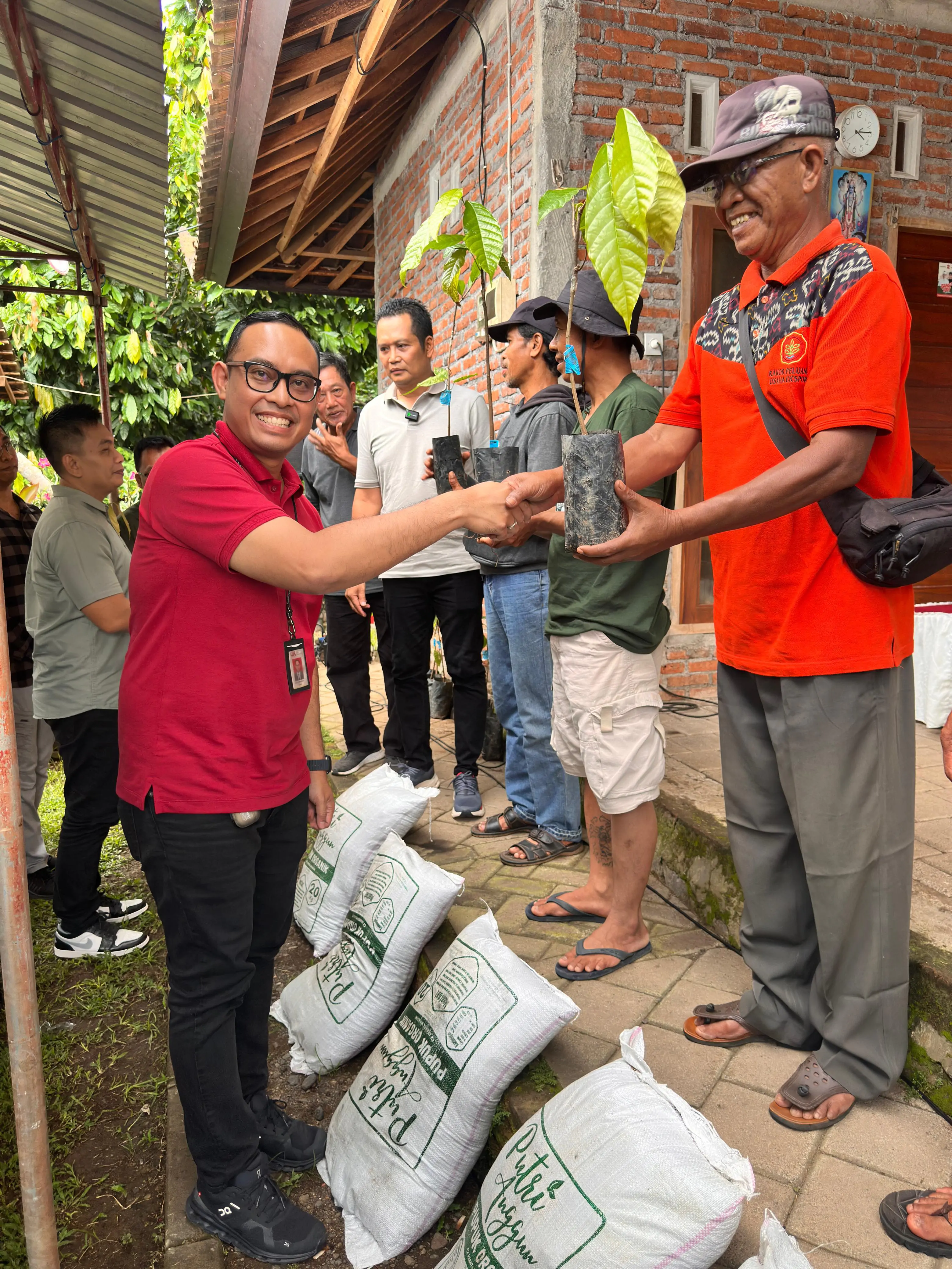 Dorong Pengembangan Ekonomi Daerah, OJK Bersama Pemda Jembrana Serahkan Bibit dan Pupuk Organik Bagi Petani Kakao