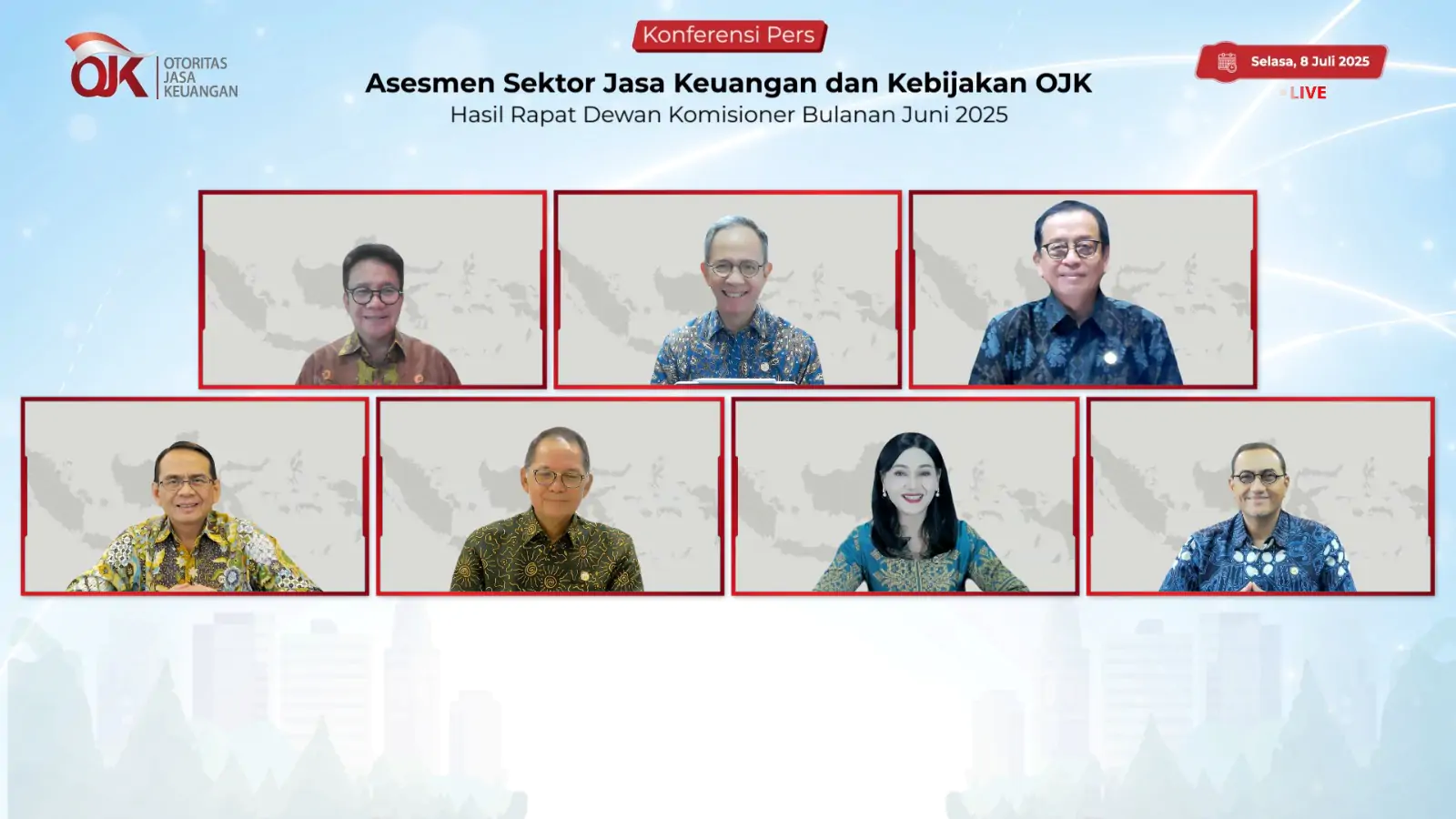 Rapat Dewan Komisioner Bulanan Otoritas Jasa Keuangan (OJK) yang dilaksanakan secara online pada 25 Juni 2025.