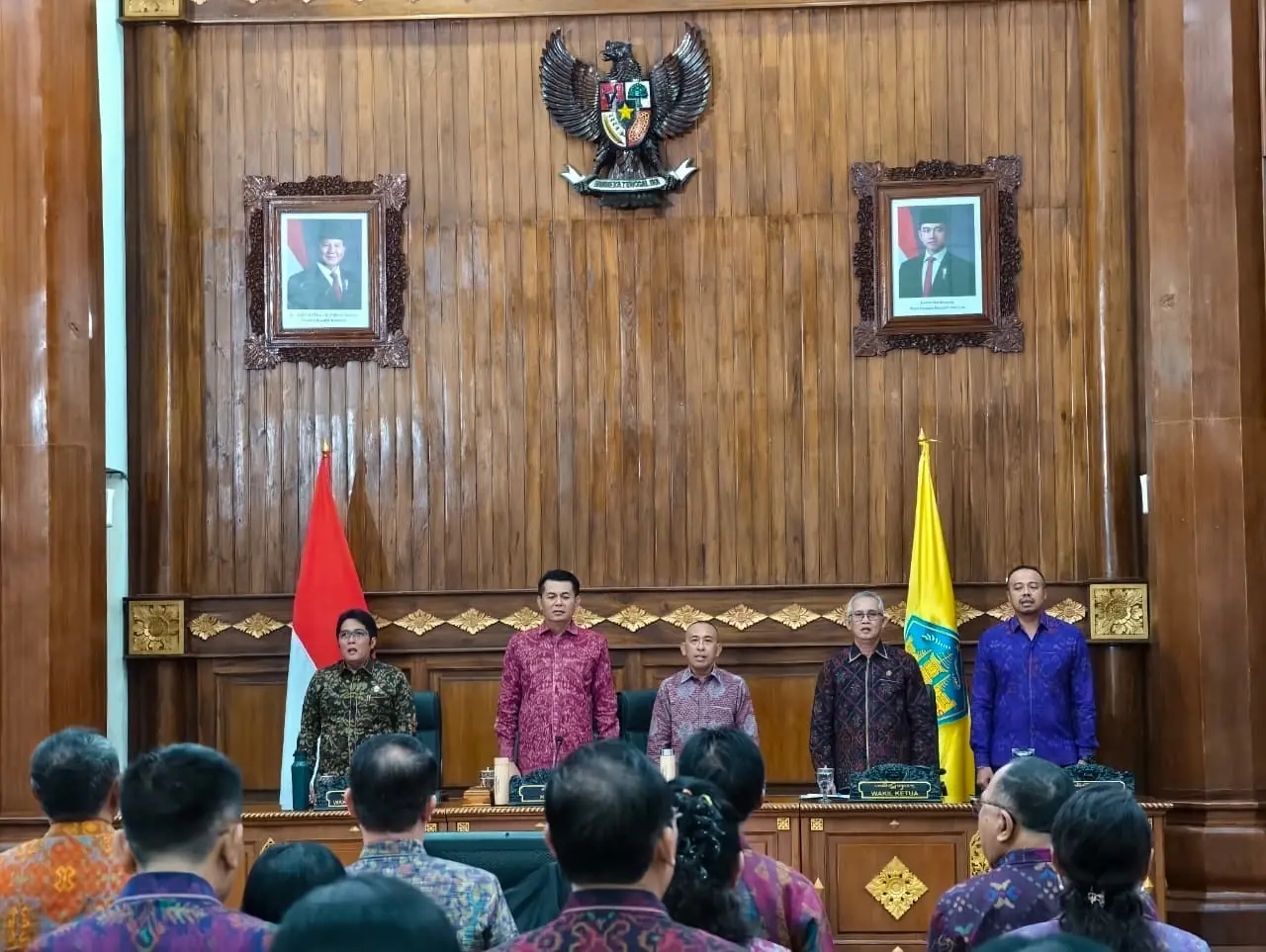 Rapat Paripurna ke-1 Masa Persidangan I Tahun Sidang 2025–2026 yang digelar di Ruang Rapat Wiswa Sabha Utama, Kantor Gubernur Bali, pada Rabu (3/9/2025).