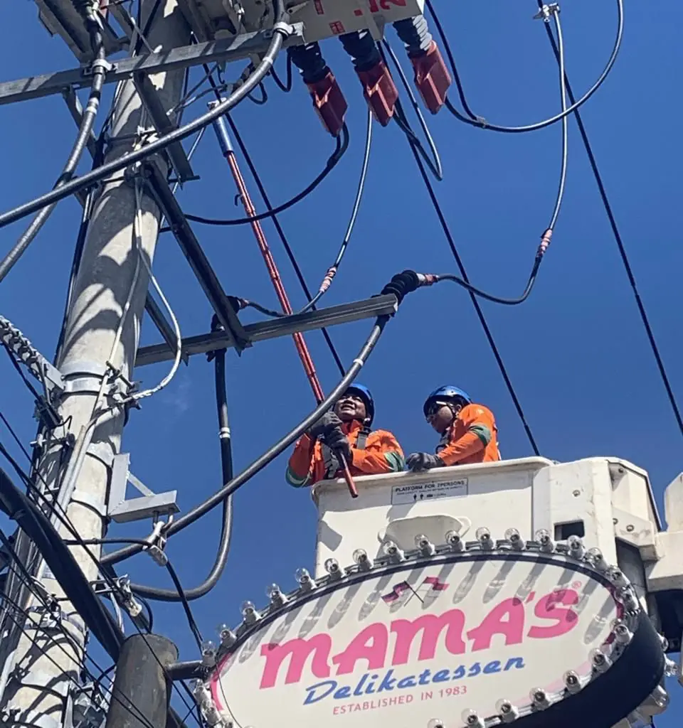 Tim PDKB PLN sedang melakukan pekerjaan penggantian LBS di lapangan.